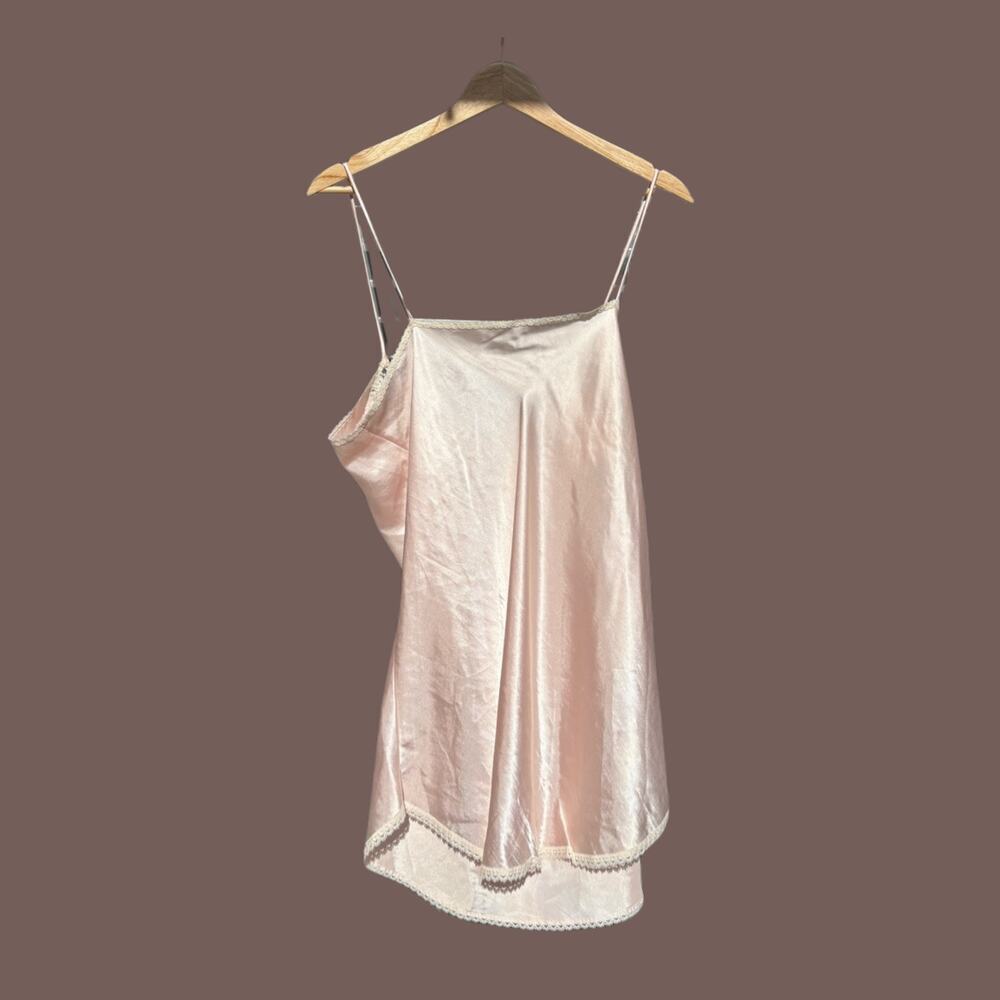 Farr West Mini Slip | Pink Satin Lace | Size M | Vintage - Picture 4 of 4